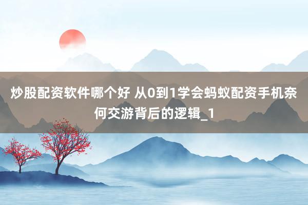 炒股配资软件哪个好 从0到1学会蚂蚁配资手机奈何交游背后的逻辑_1