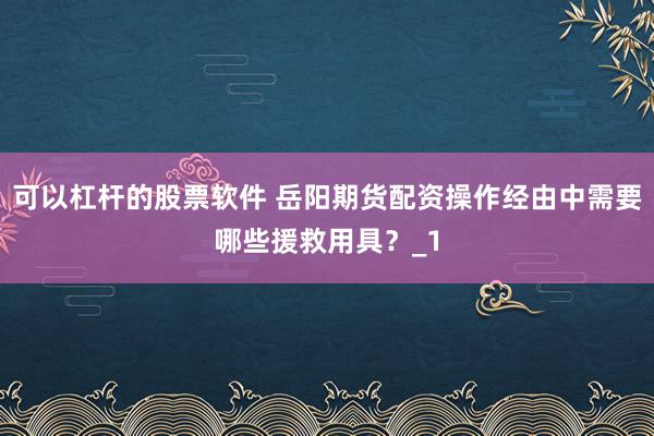 可以杠杆的股票软件 岳阳期货配资操作经由中需要哪些援救用具？_1